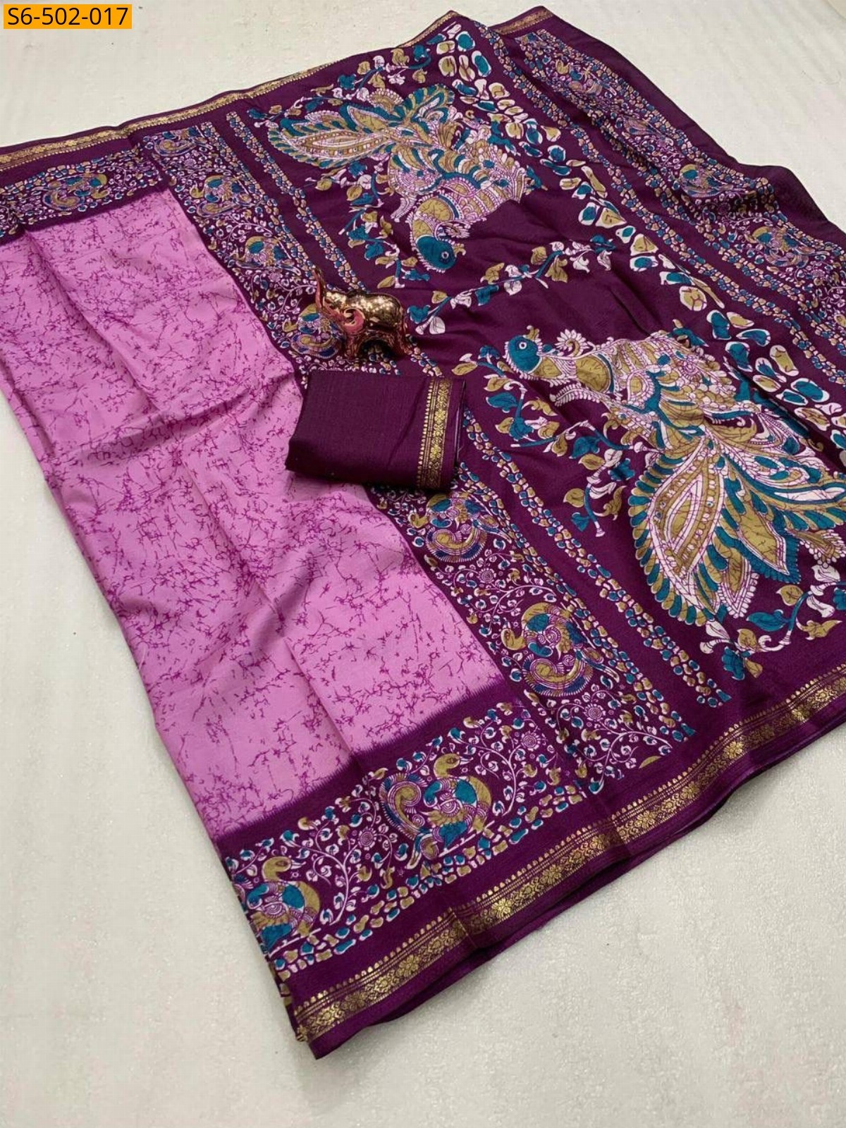 Pink Fancy Dola Silk saree