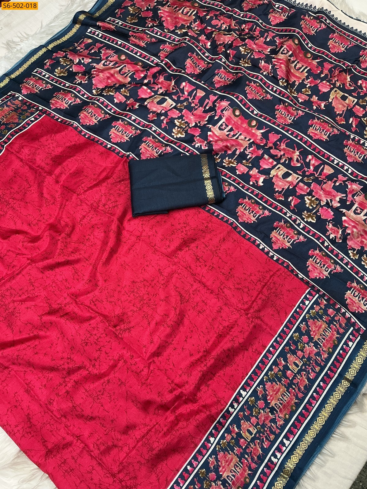 Rani Pink Fancy Dola Silk saree