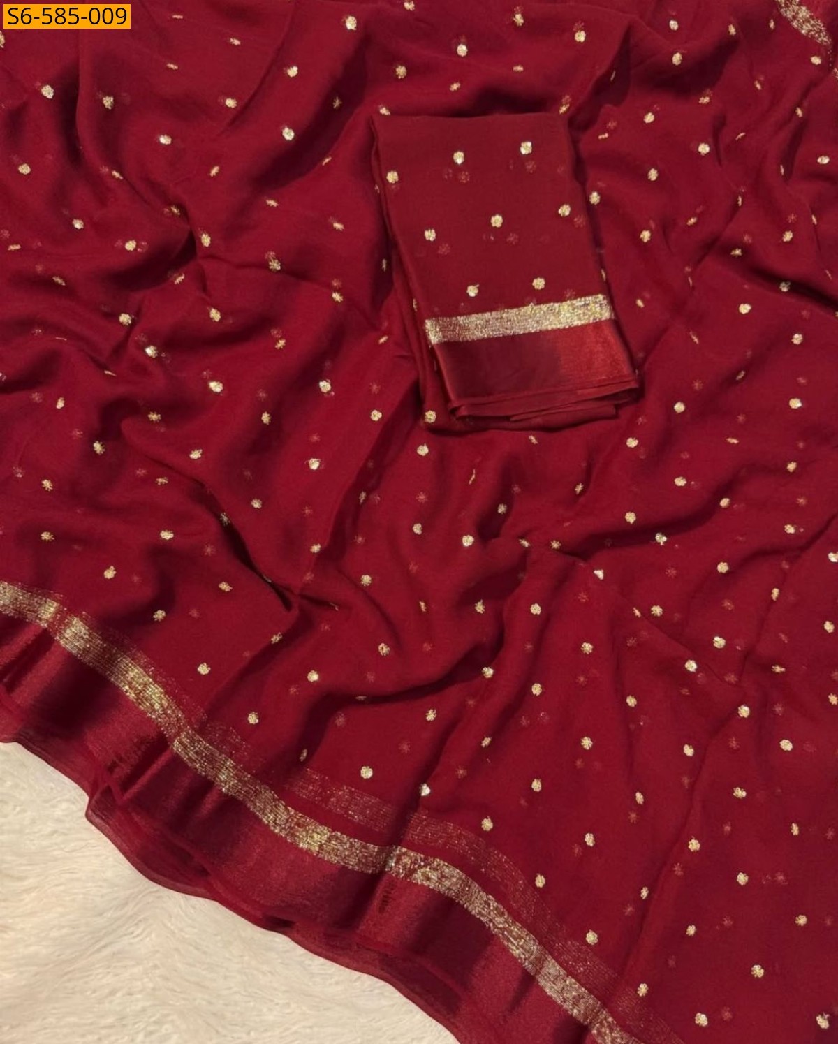 Maroon Viscose georgette Sarees