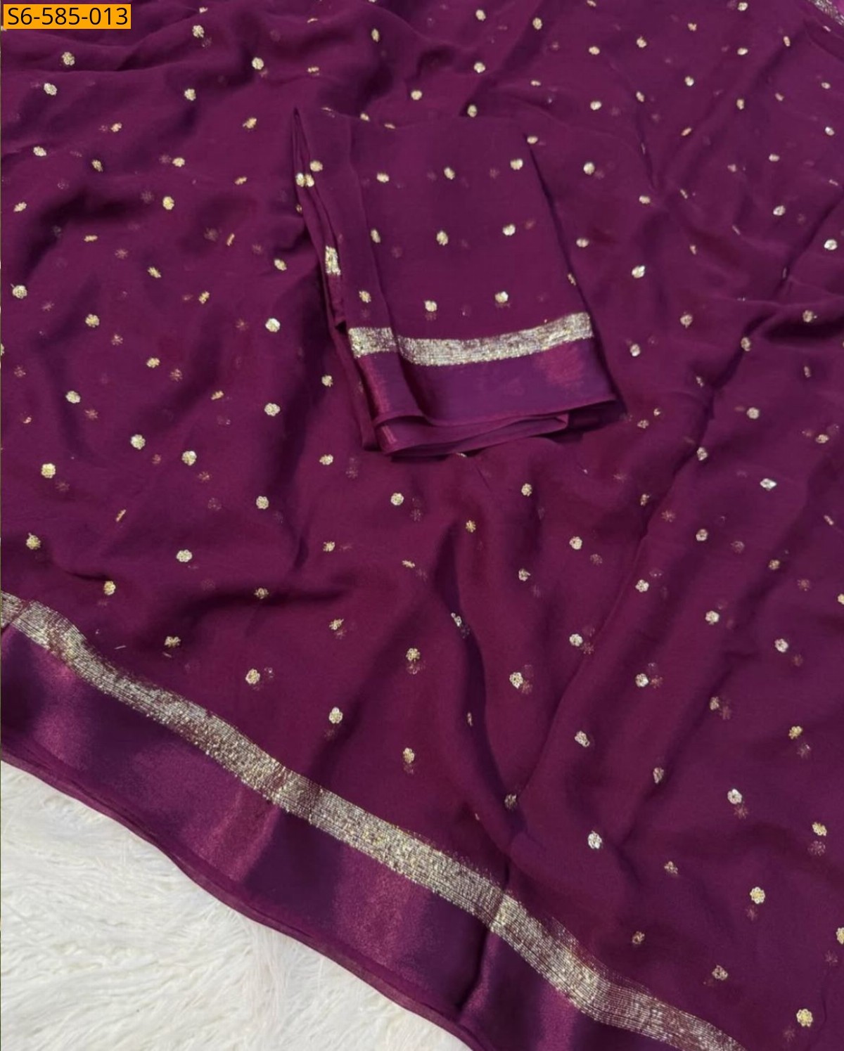 Wine Viscose georgette Sarees