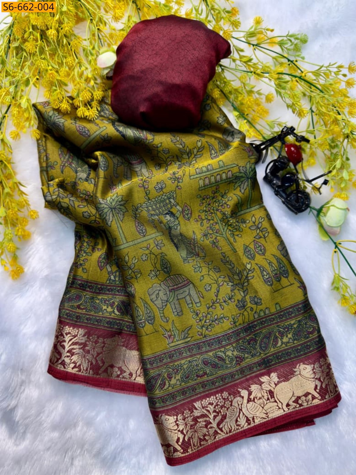 Green Soft bleck dola silk sarees
