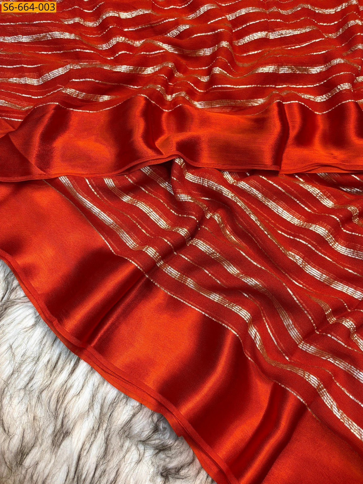 Orange Ancy Viscose saree