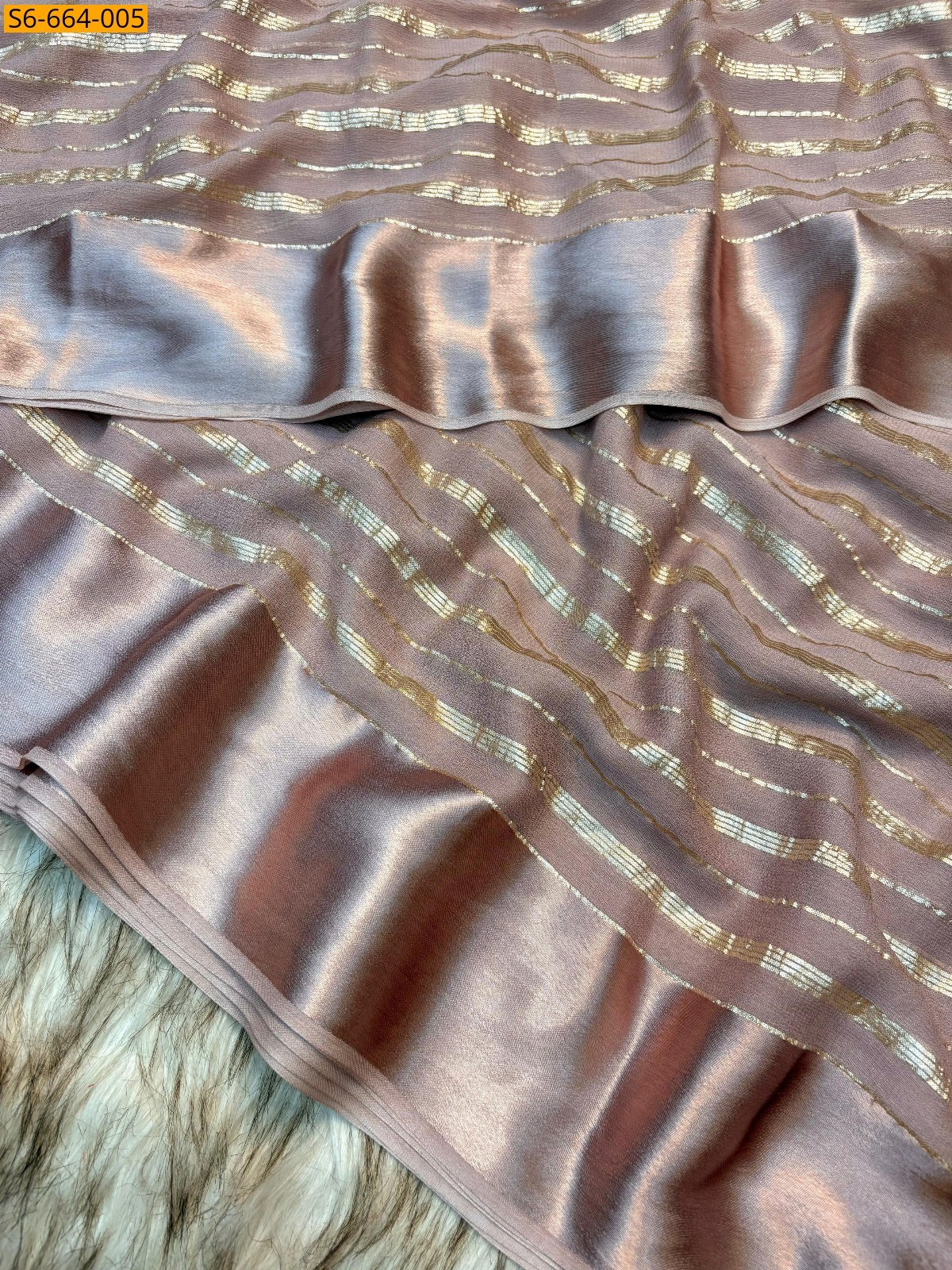 Brown Ancy Viscose saree
