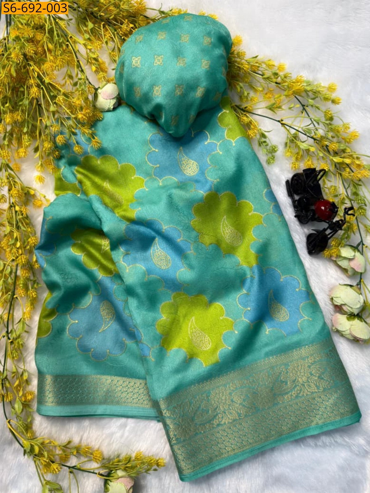 Sky Blue Fancy Marshmellow Saree