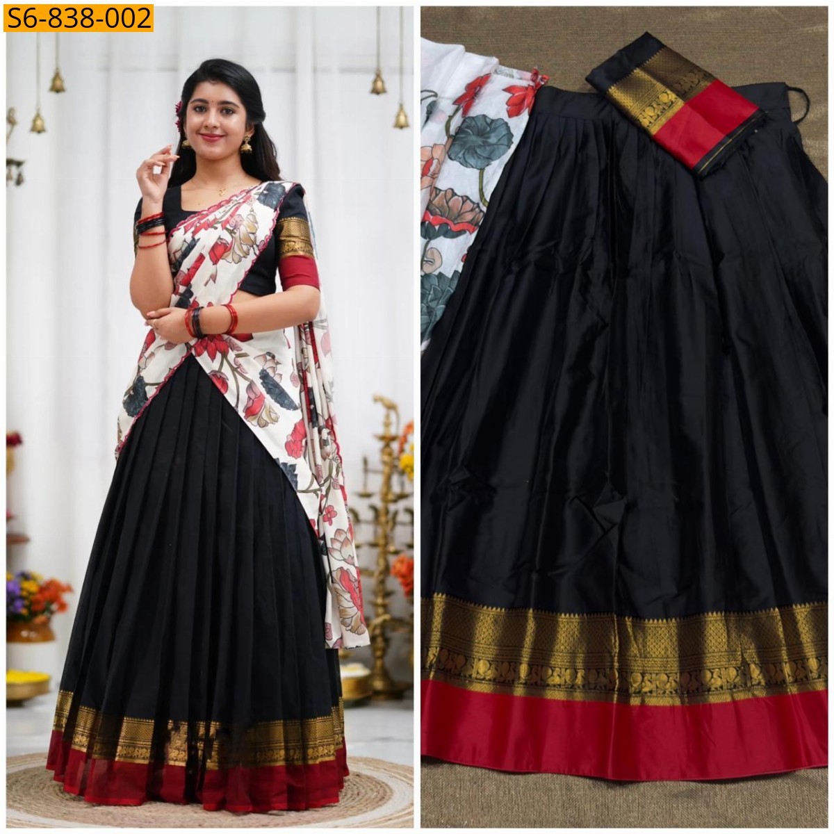Black Fancy blended silk lehenga