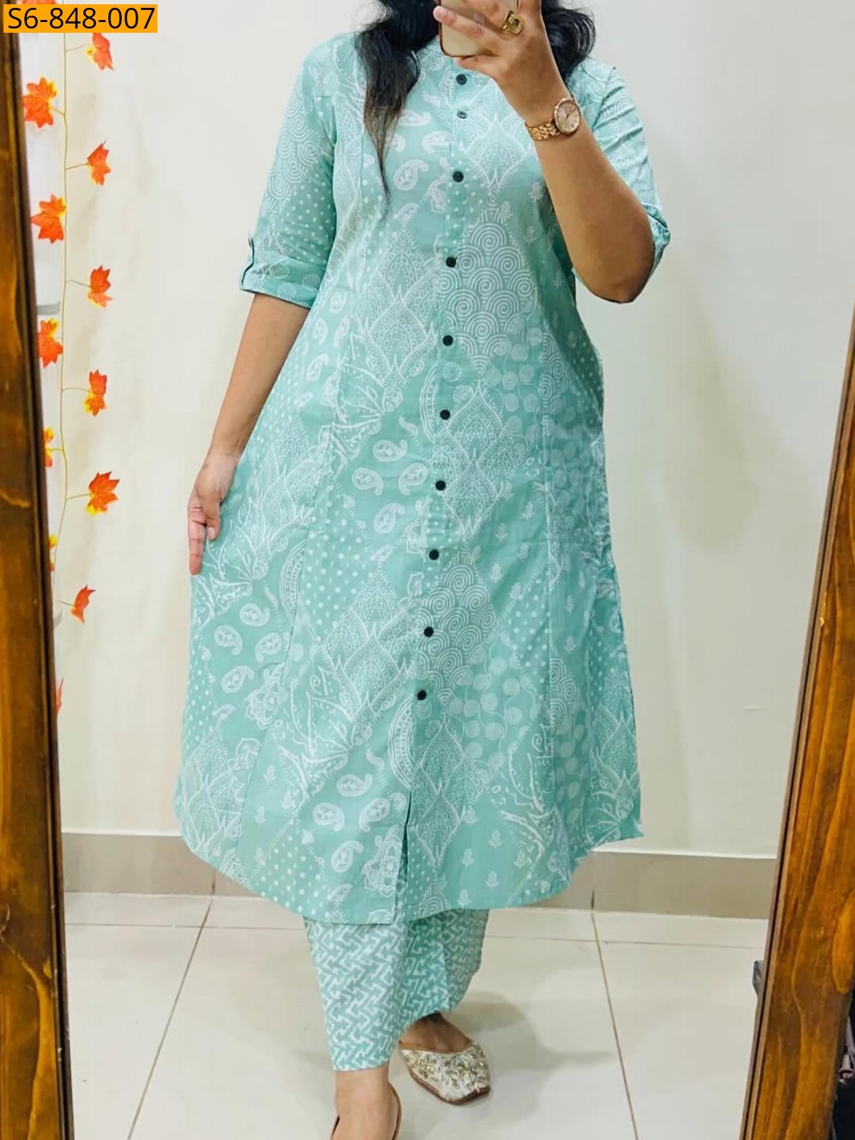 Sky Blue Fancy Blended rayon cotton Coord set