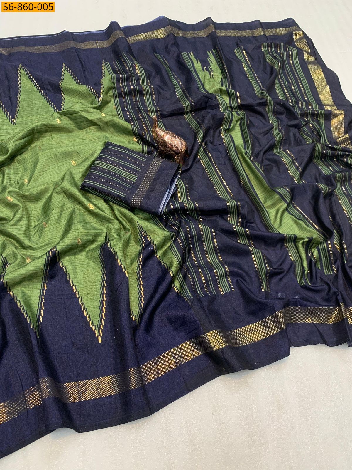 Green Fancy Dola Silk Saree