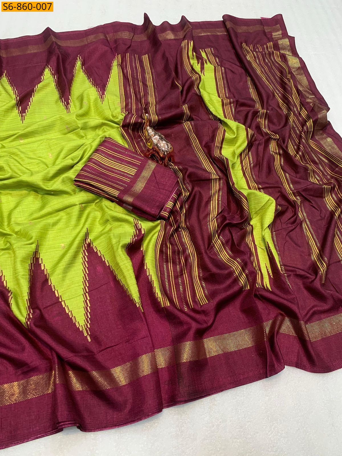 Green Fancy Dola Silk Saree