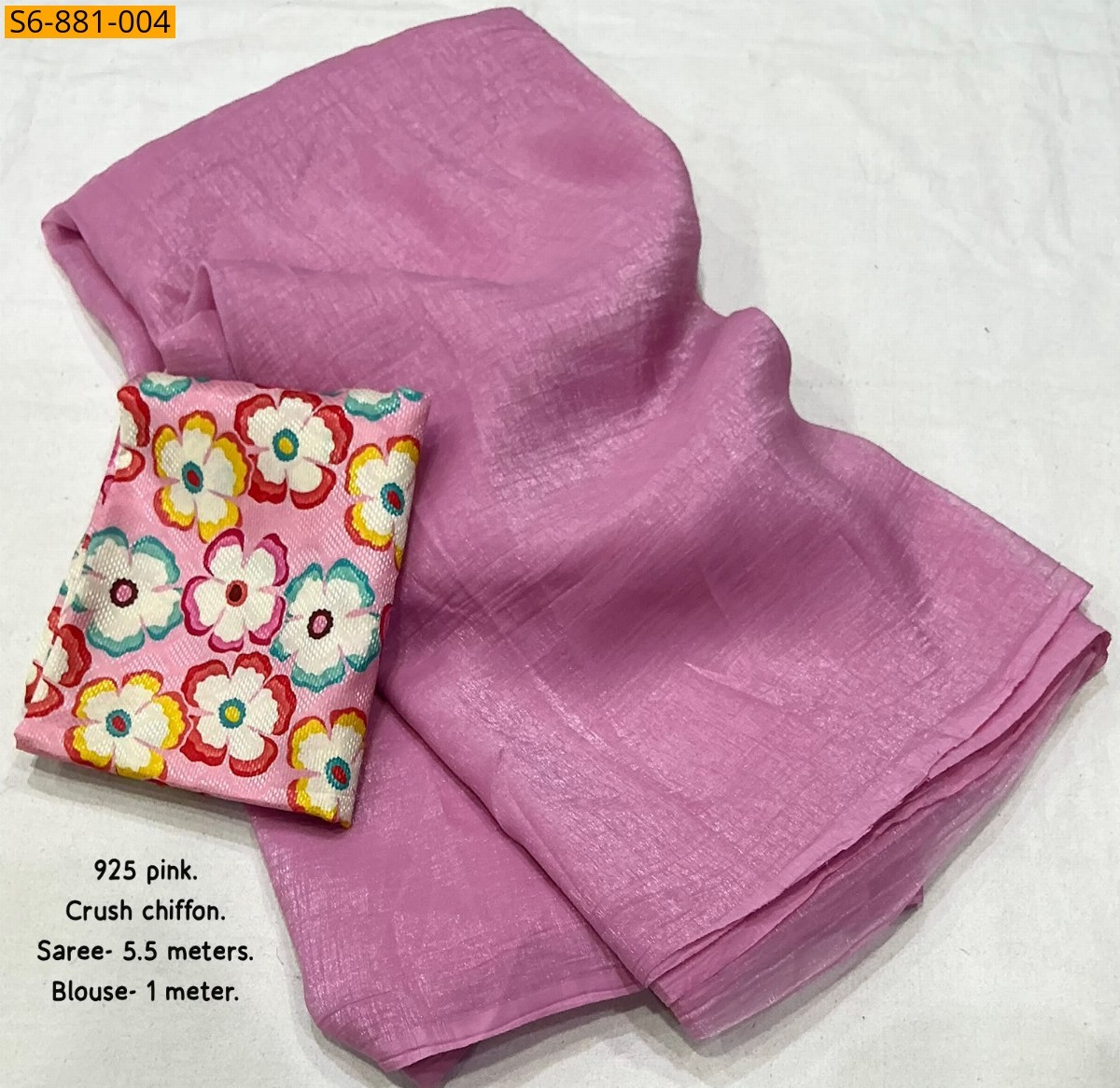 Pink Fancy Crush Chiffon Saree