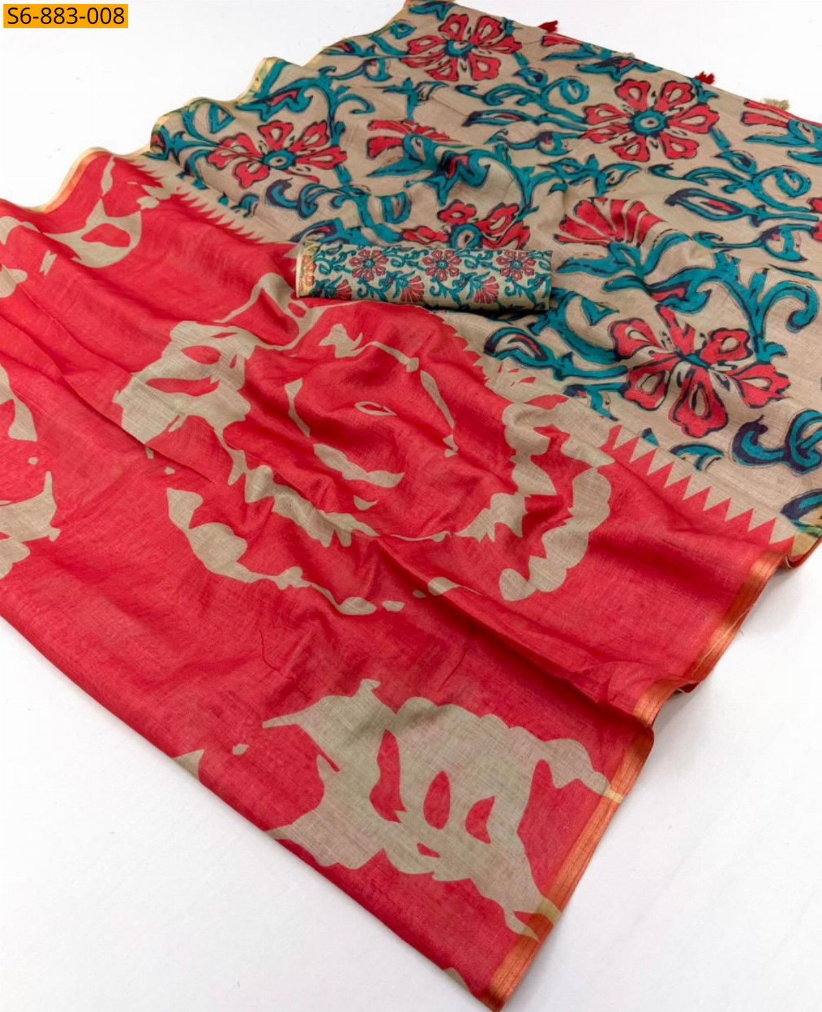 Pink Fancy Soft cotton based Linen Saree