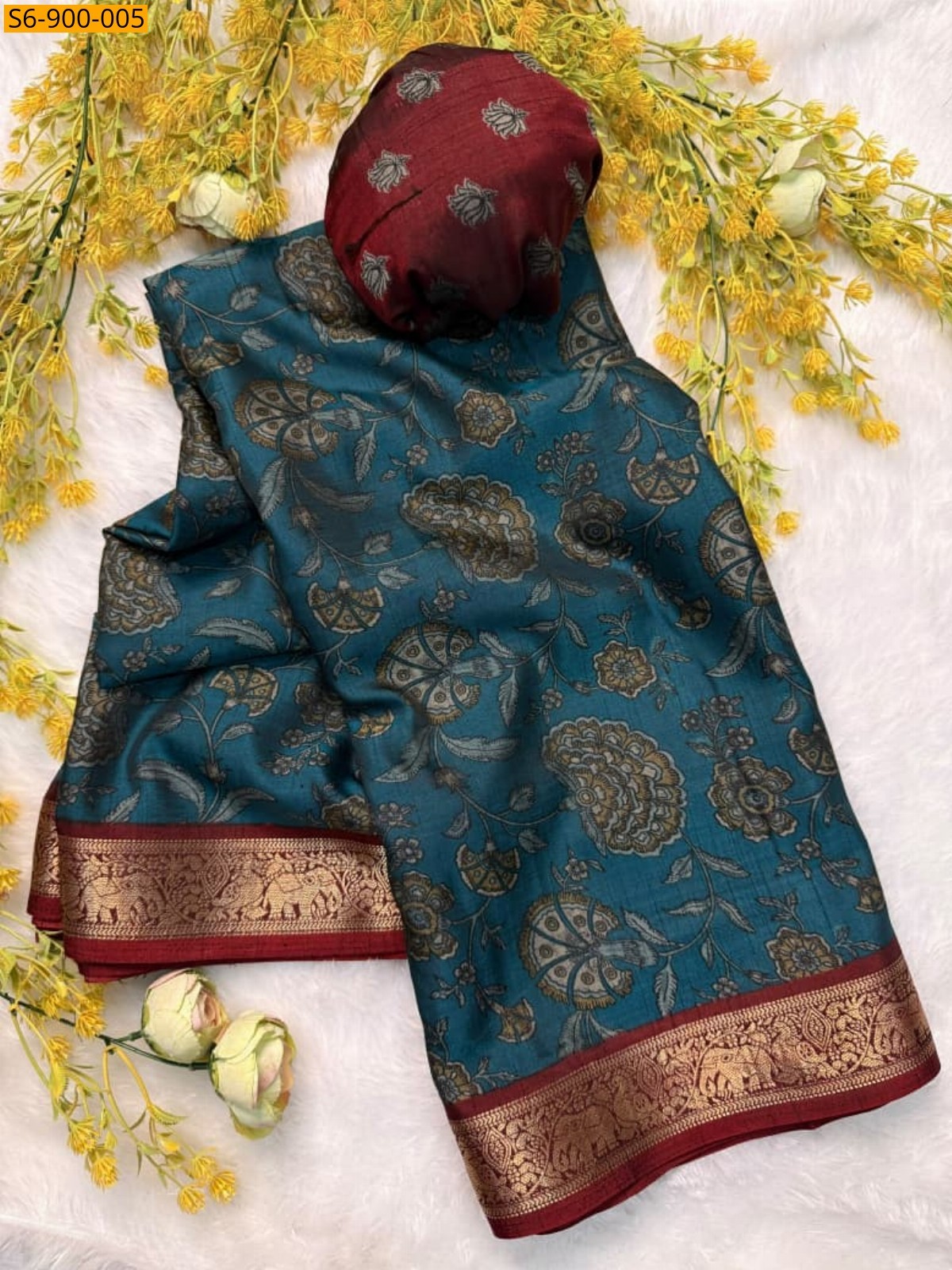 Morpitch Fancy Soft bleck dola silk Saree