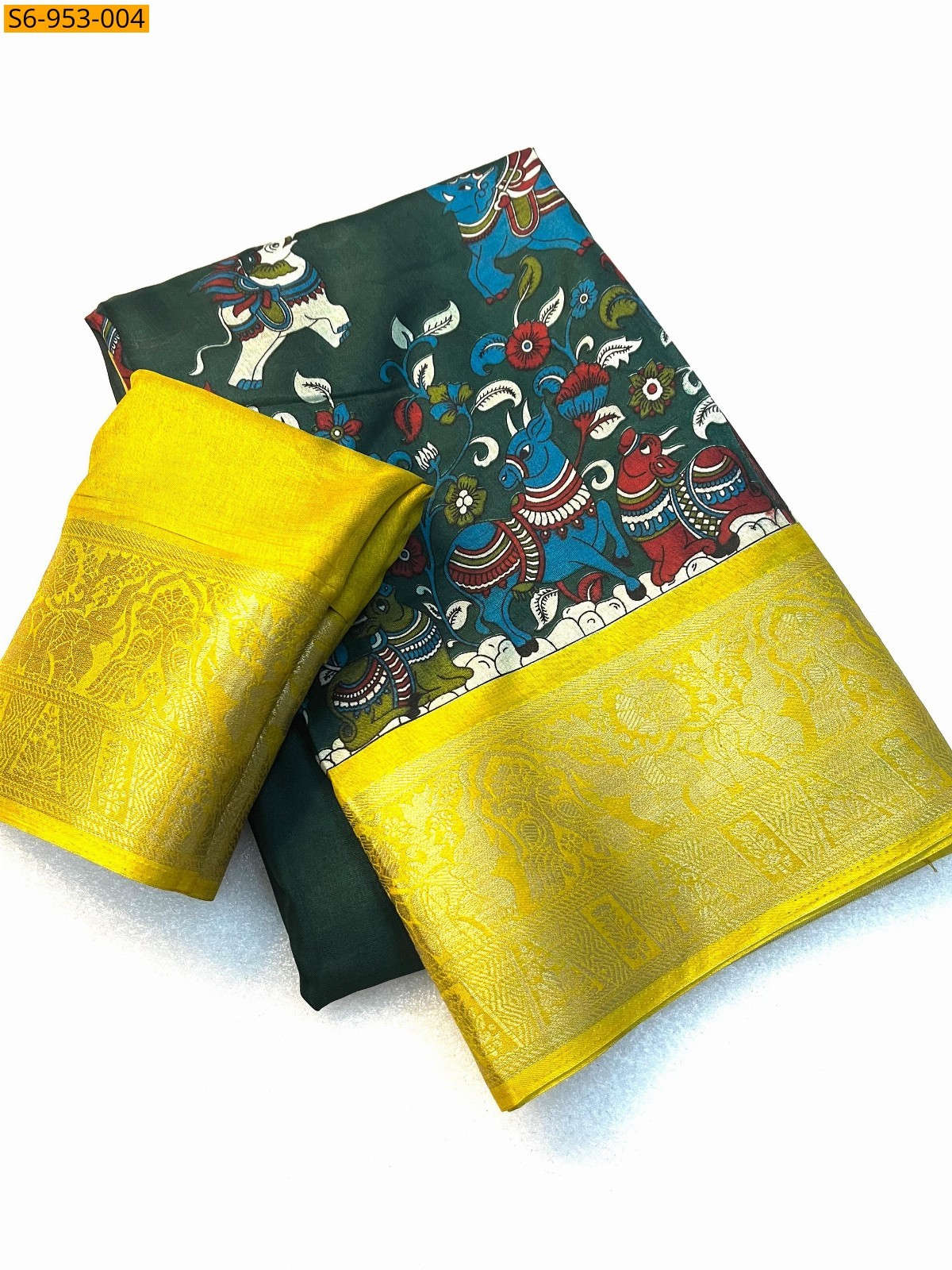 Green Fancy Dola Silk Saree