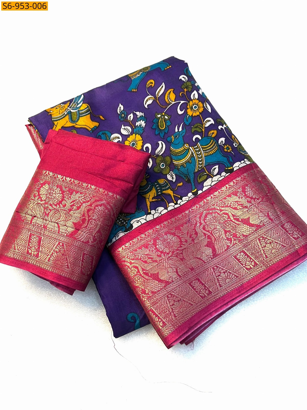 Lavendar Fancy Dola Silk Saree