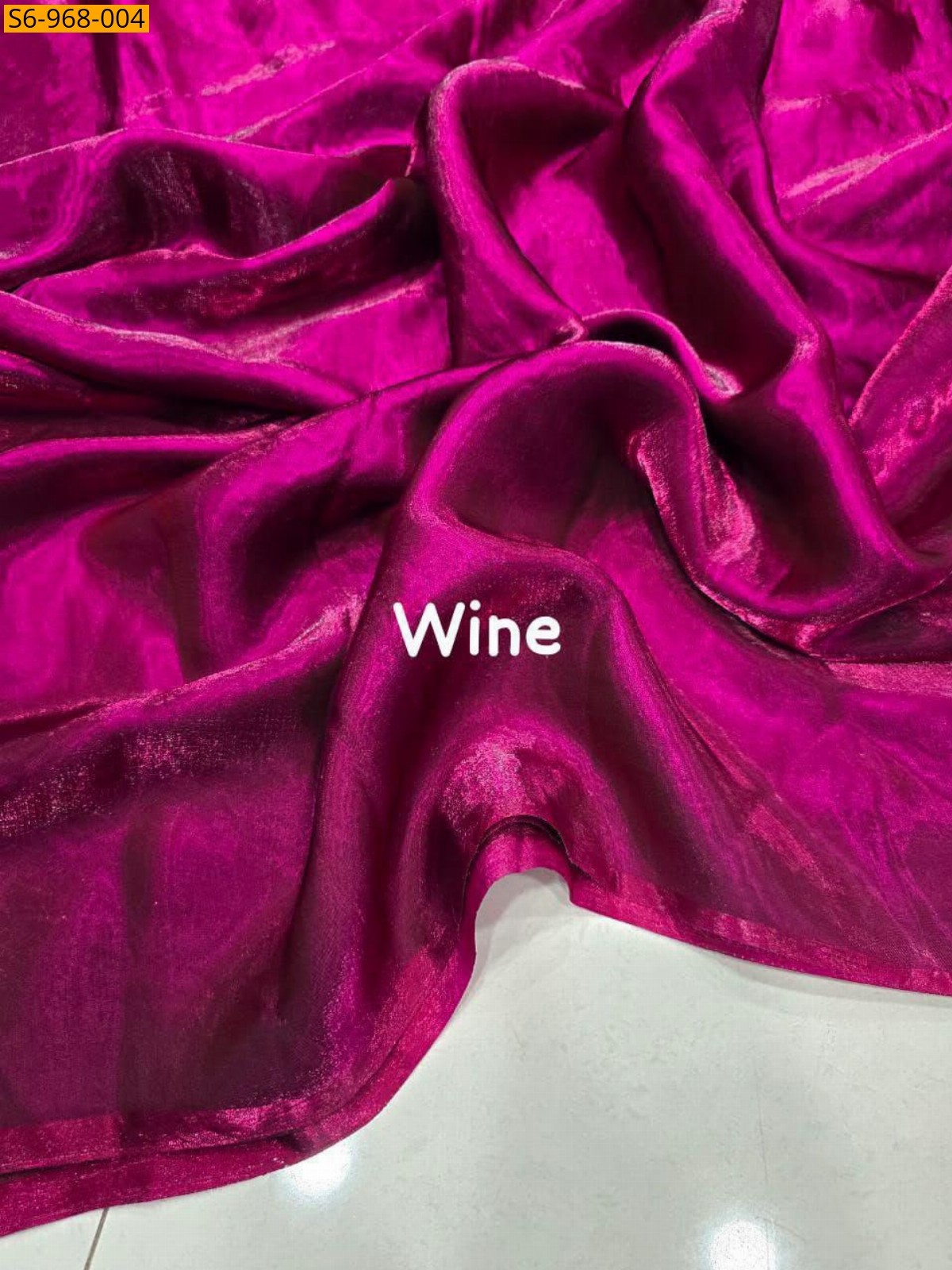 Wine Fancy Space Satin Saree