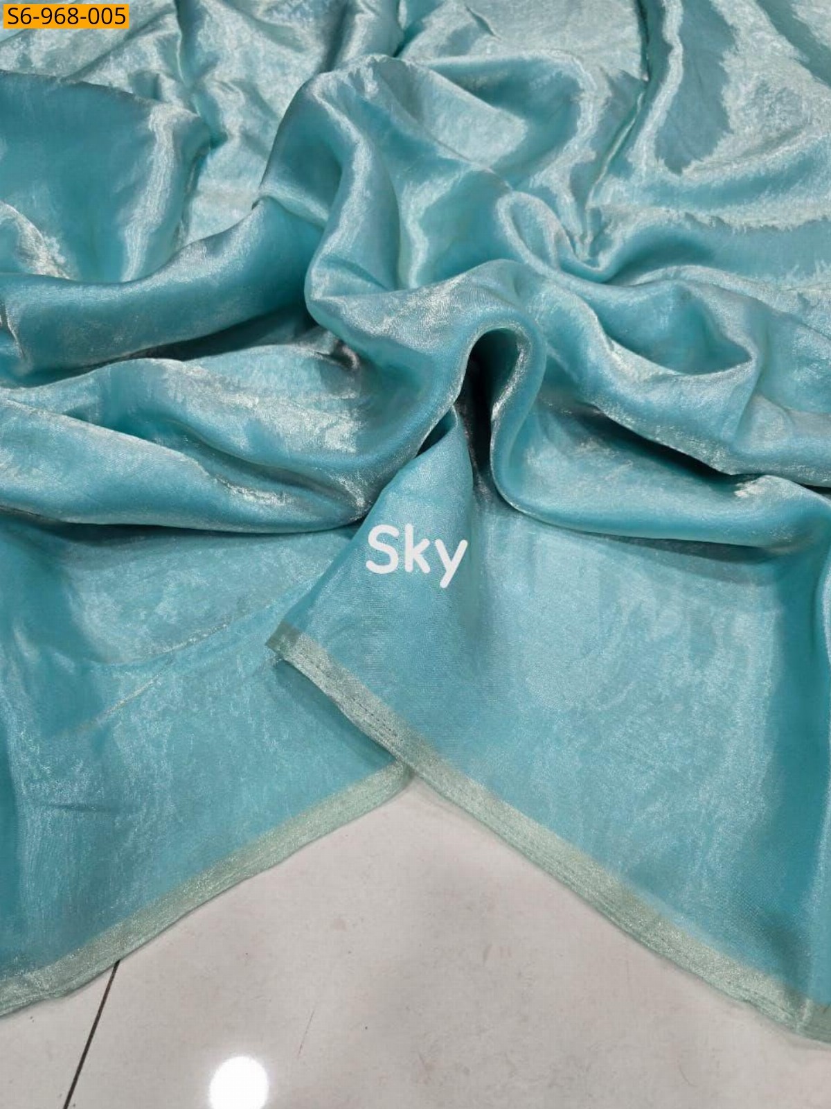 Sky Fancy Space Satin Saree