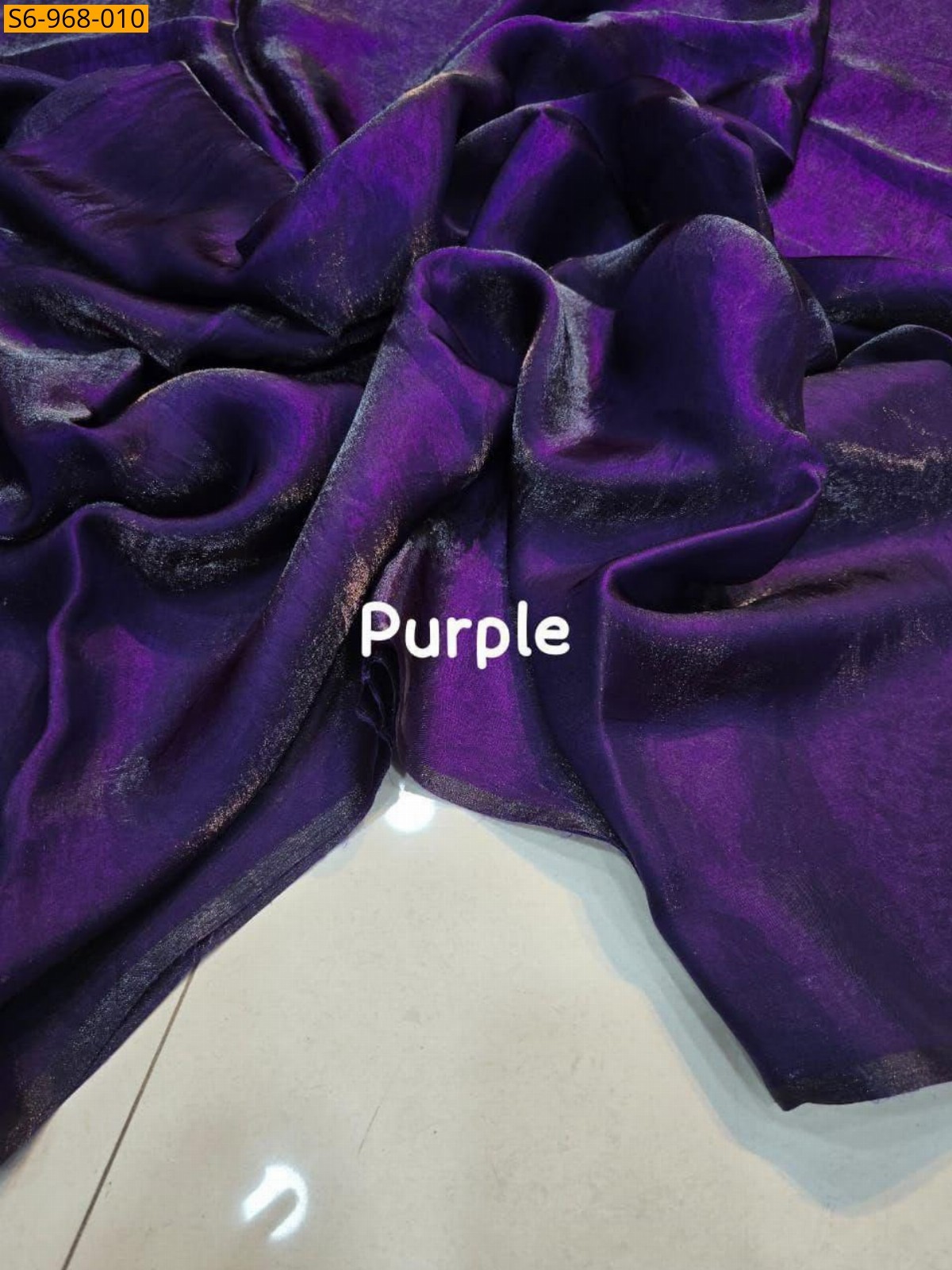 Purple Fancy Space Satin Saree