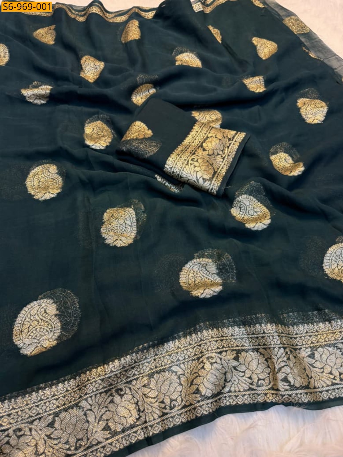 Green Fancy Viscose Georgette Saree