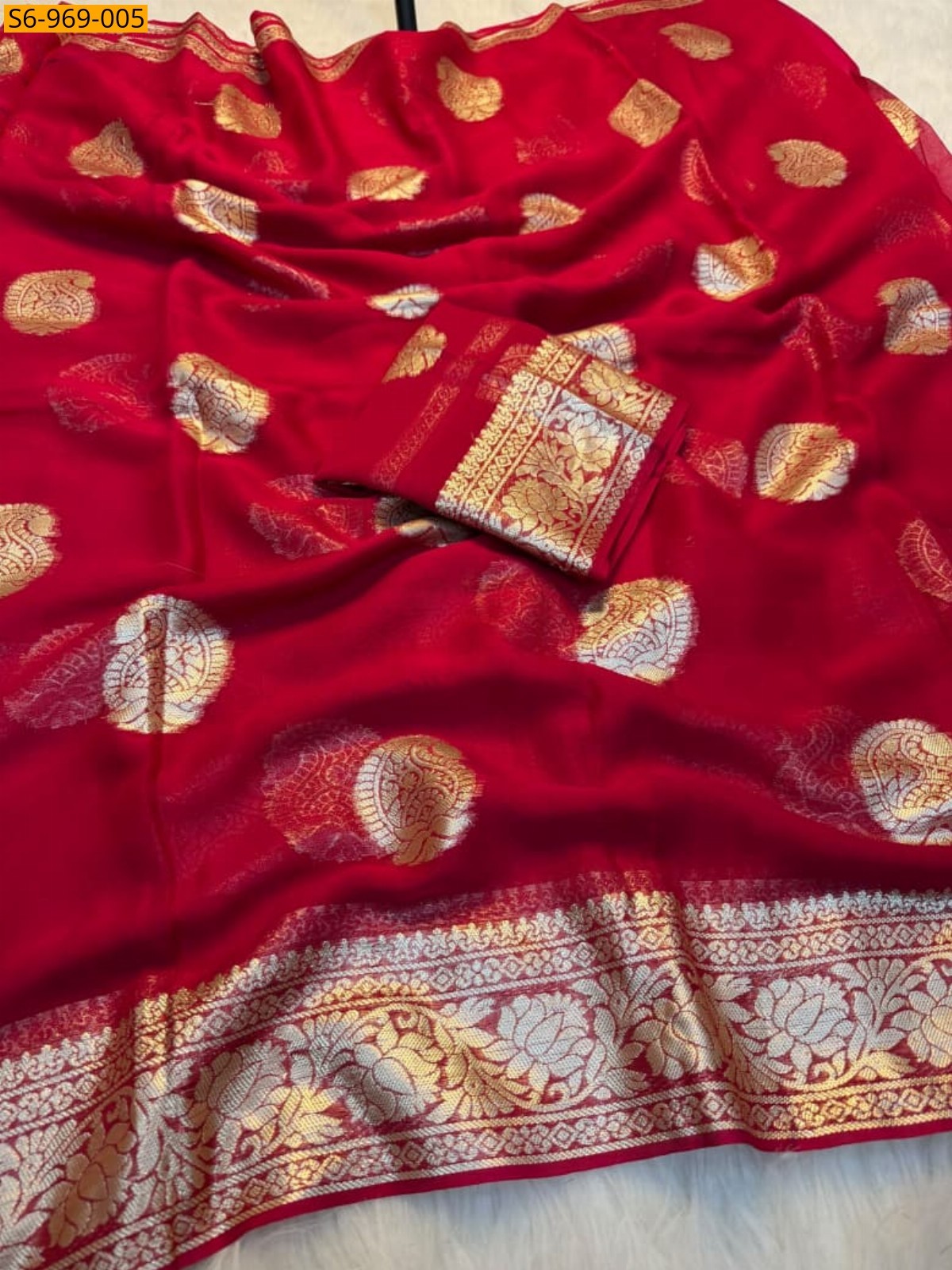 Pink Fancy Viscose Georgette Saree