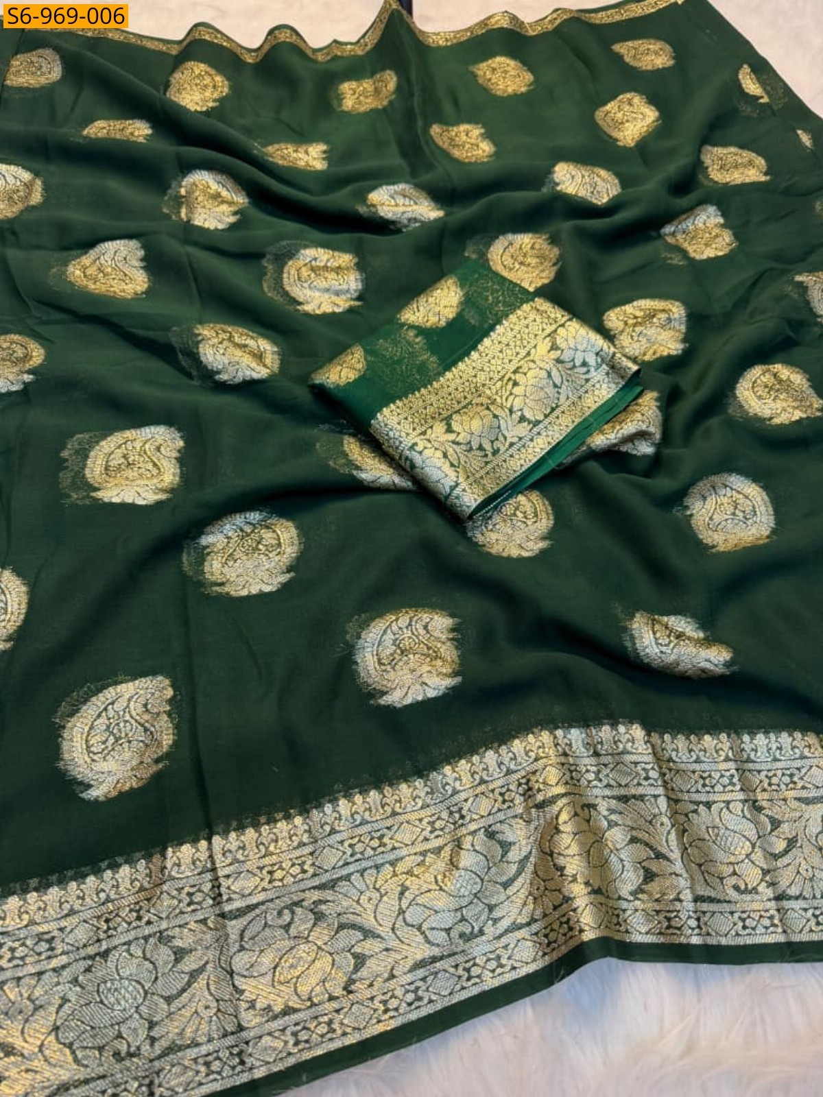 Green Fancy Viscose Georgette Saree