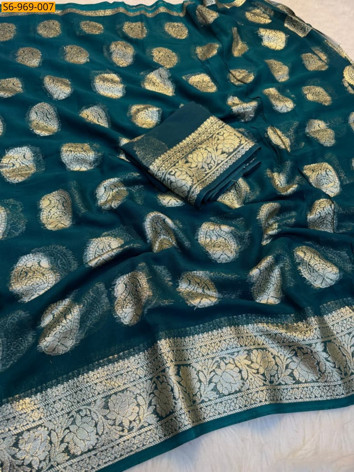 Morpitch Fancy Viscose Georgette Saree