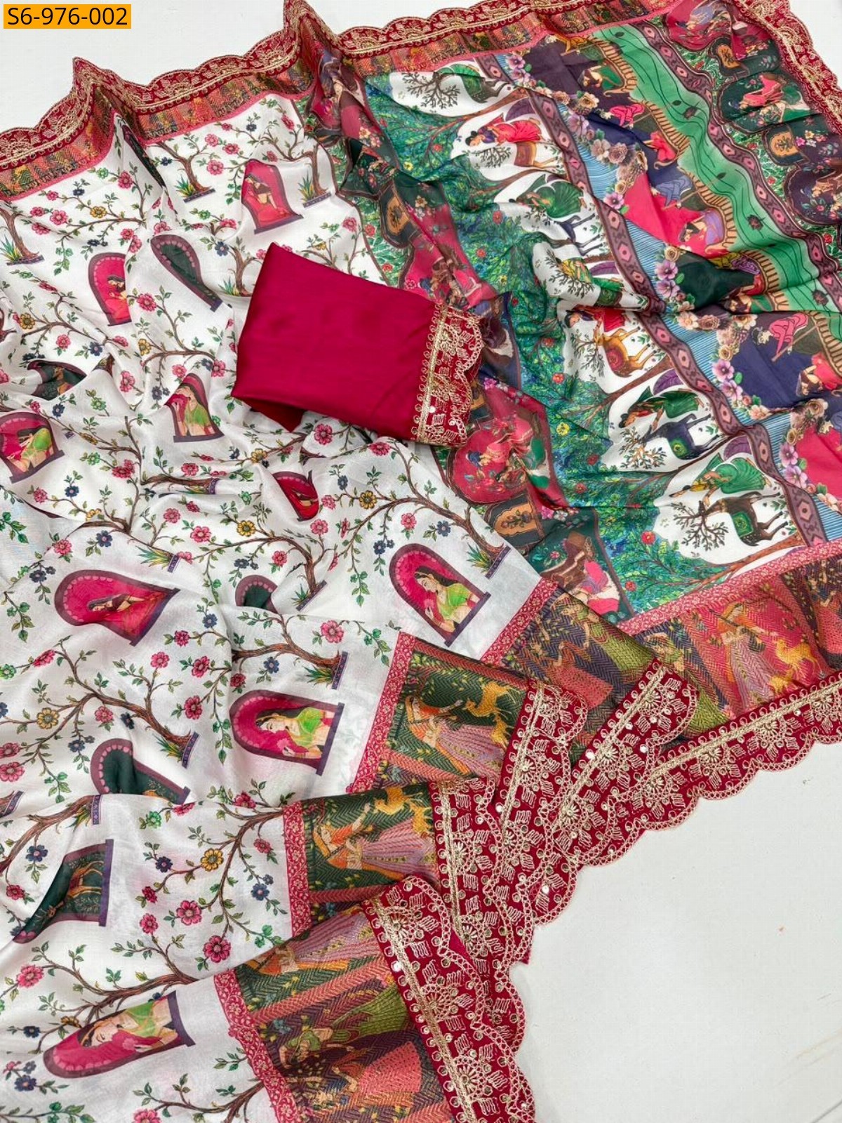 White Fancy Dola Banarasi Saree