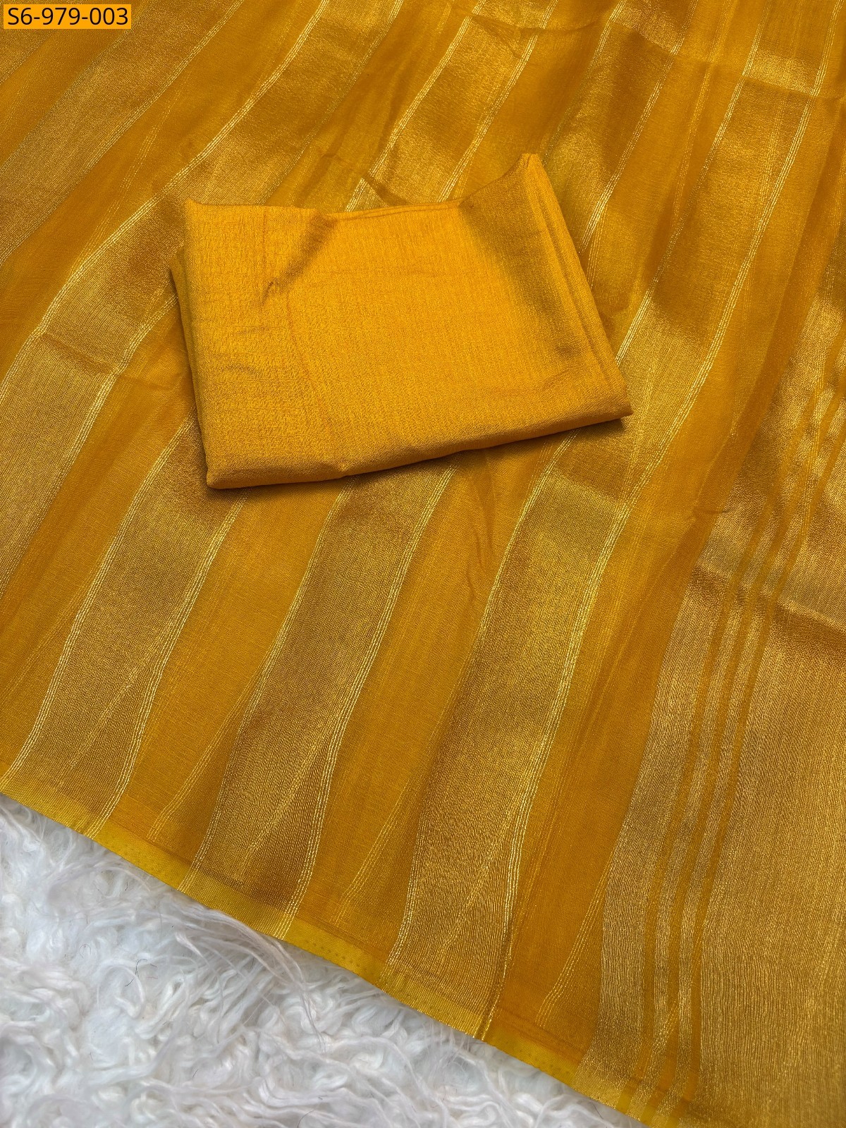 Yellow Fancy Organza  Saree