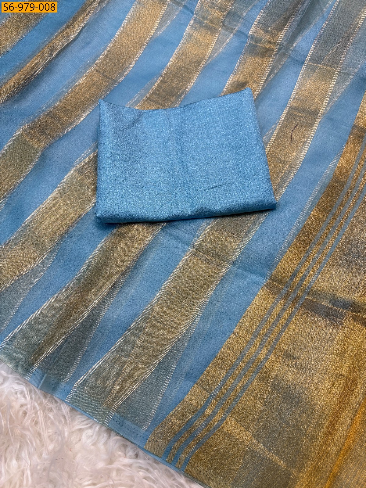 Sky Blue Fancy Organza  Saree