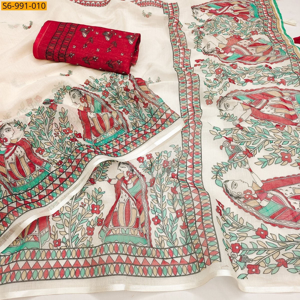 Fancy Soft Linen Cotton Saree