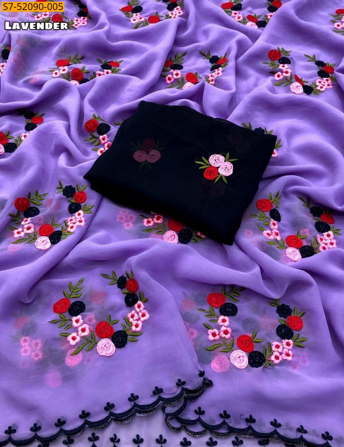 Lavender Fancy Georgette saree