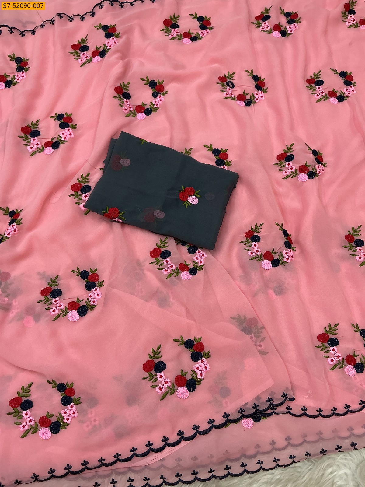 Rose Fancy Georgette saree
