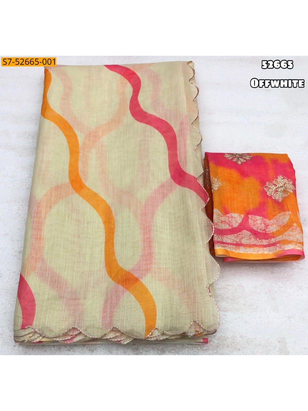 Half White Soft lenin Saree Half White Soft lenin Saree