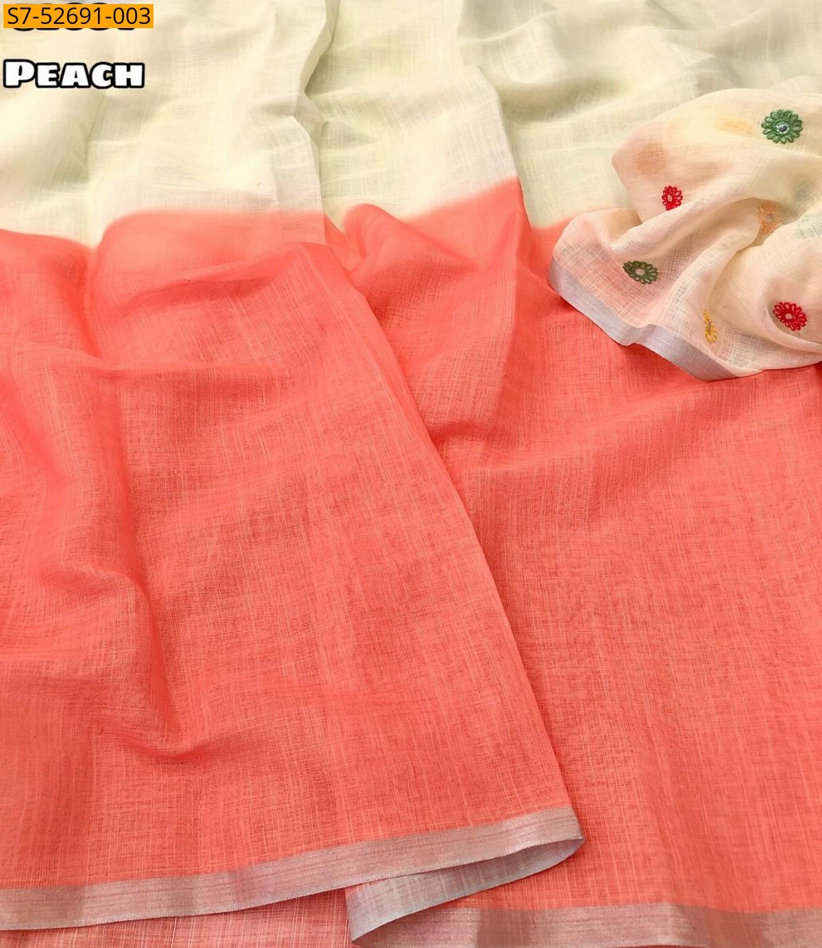 Fancy Soft Linen Digital Printed Saree