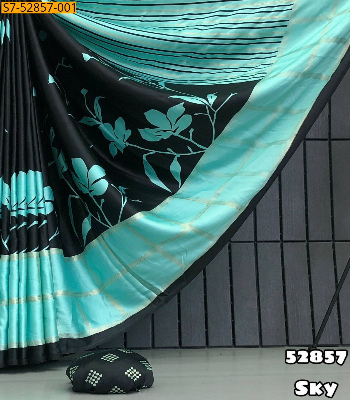 Sky Fancy Modal Satin Silk Saree