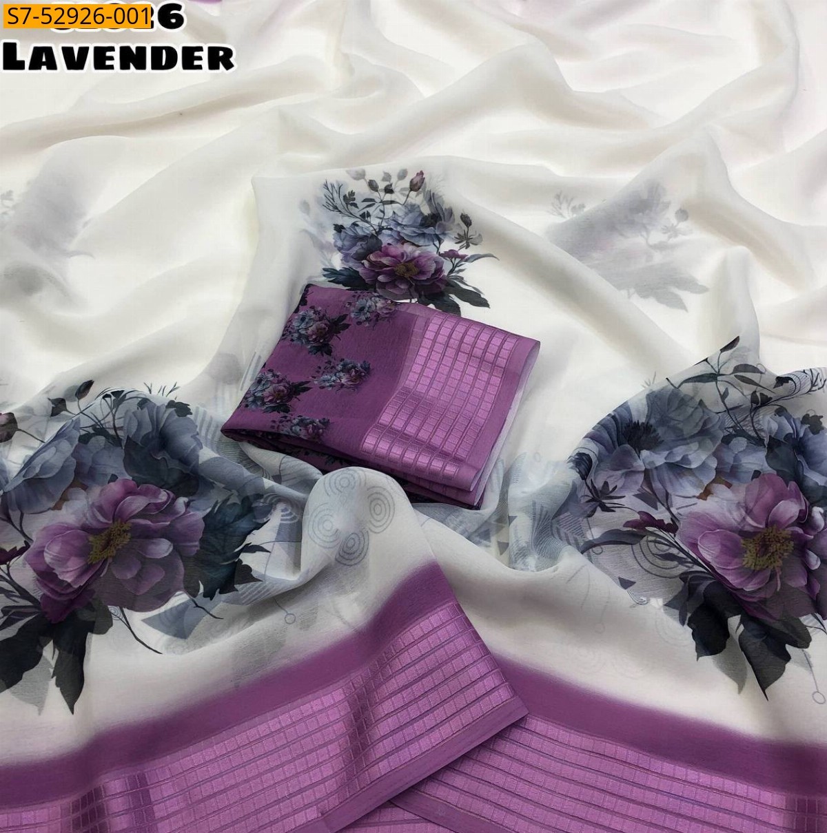Lavender Fancy  Chiffon  Saree