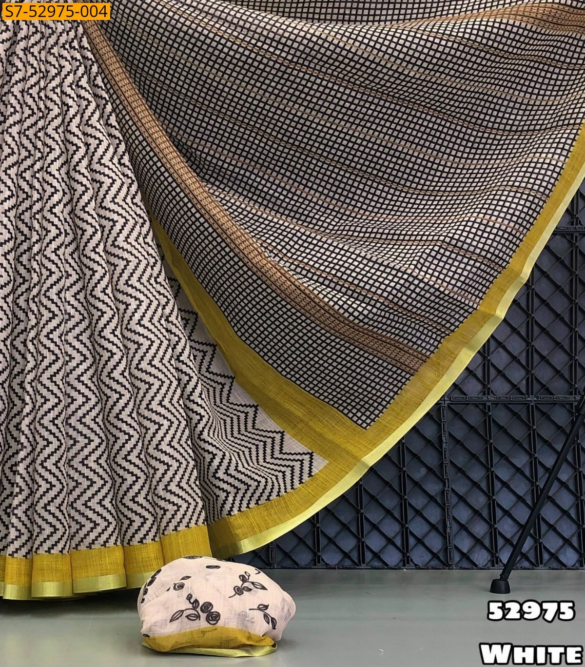 White Fancy  Soft Lenin Sarees