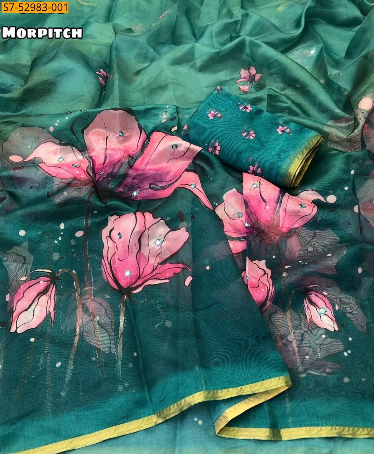 Morpitch Fancy Organza Saree