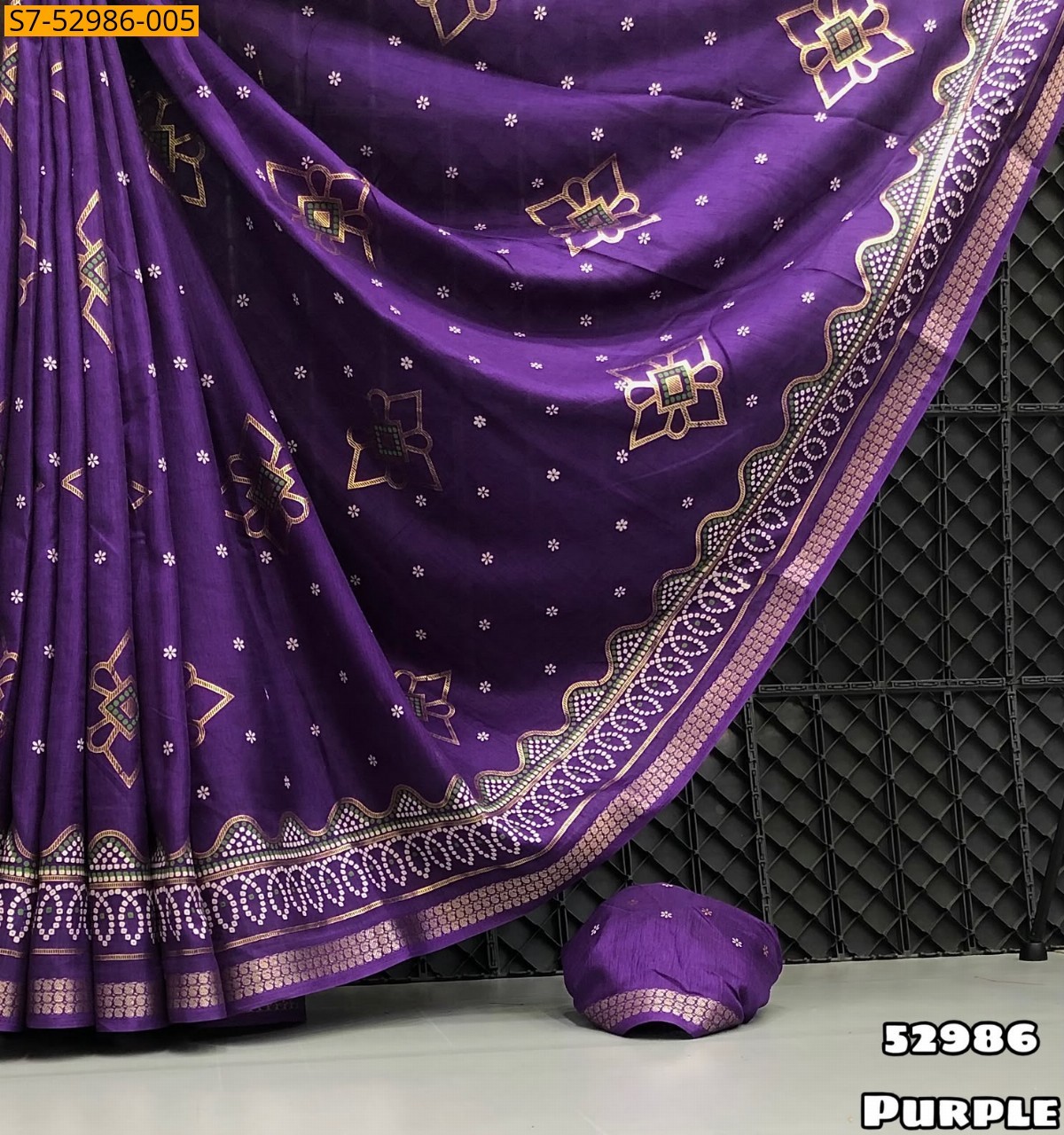 Purple Fancy Dola Silk Saree
