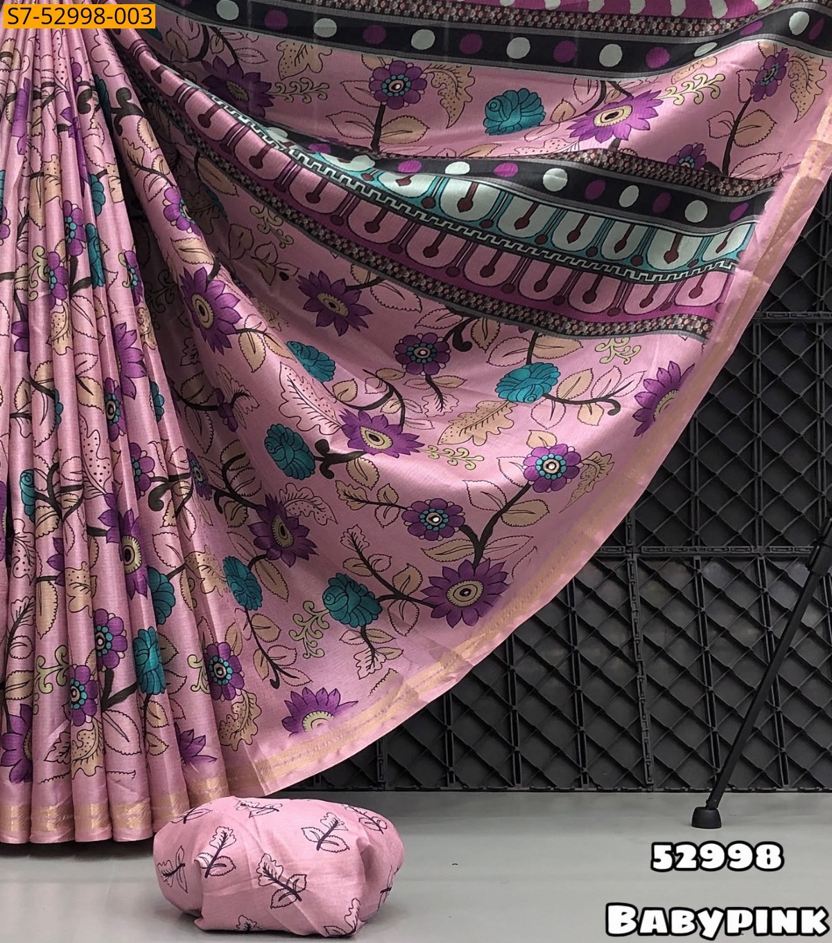 Baby pink Fancy Tussar Silk Saree
