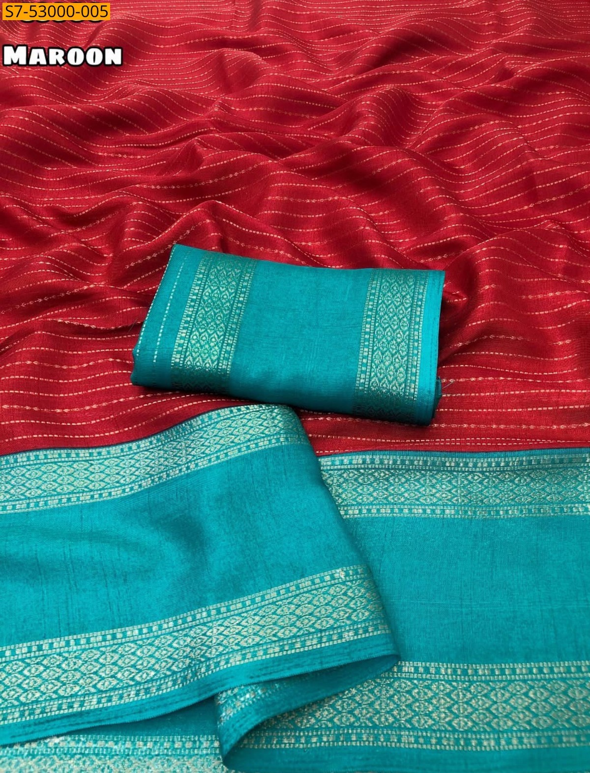 Maroon Fancy Moss Chiffon Saree