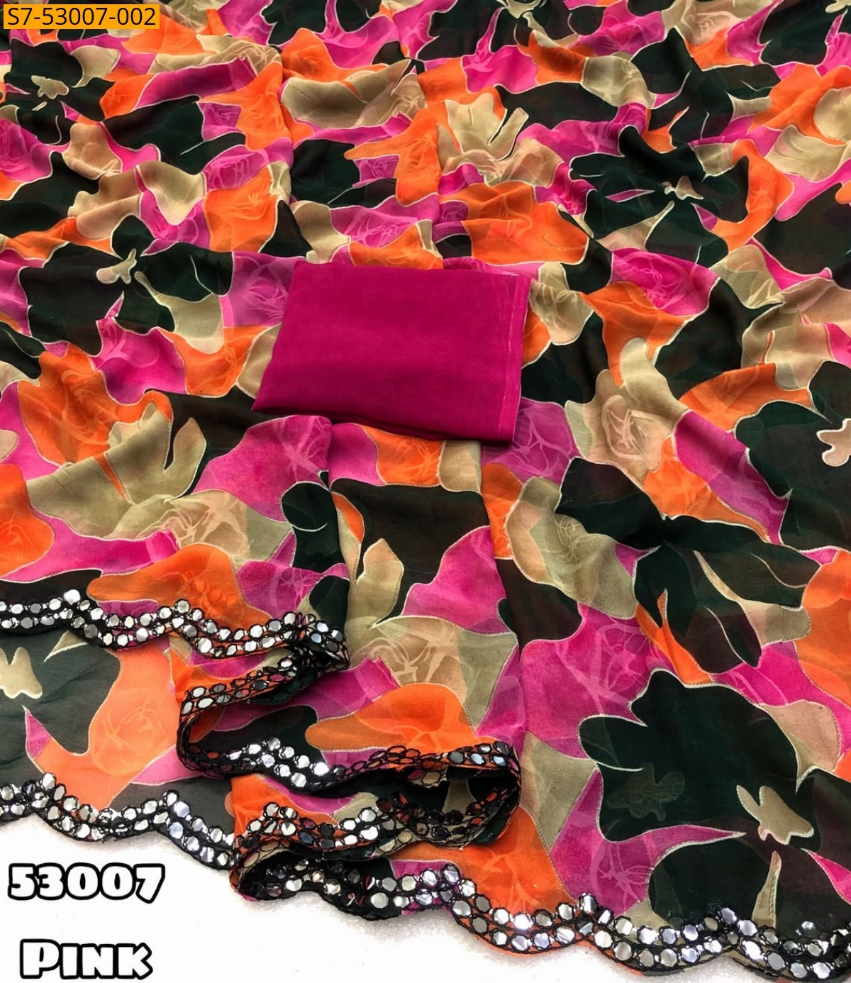 Pink Fancy Chiffon Saree