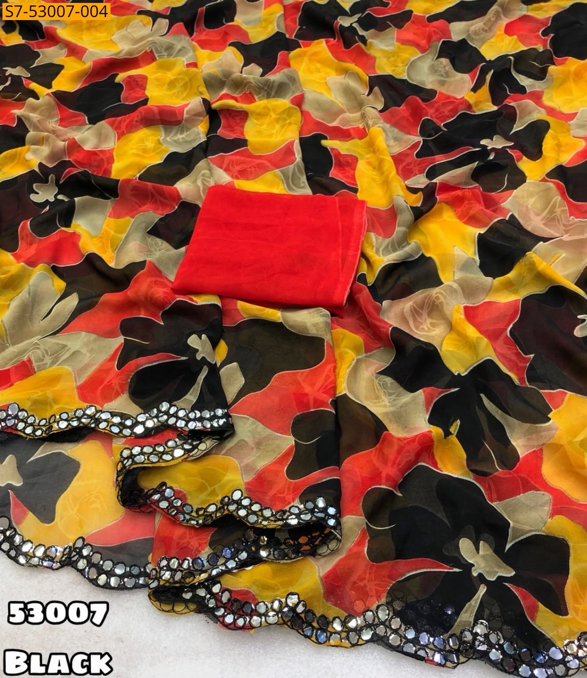 Black Fancy Chiffon Saree