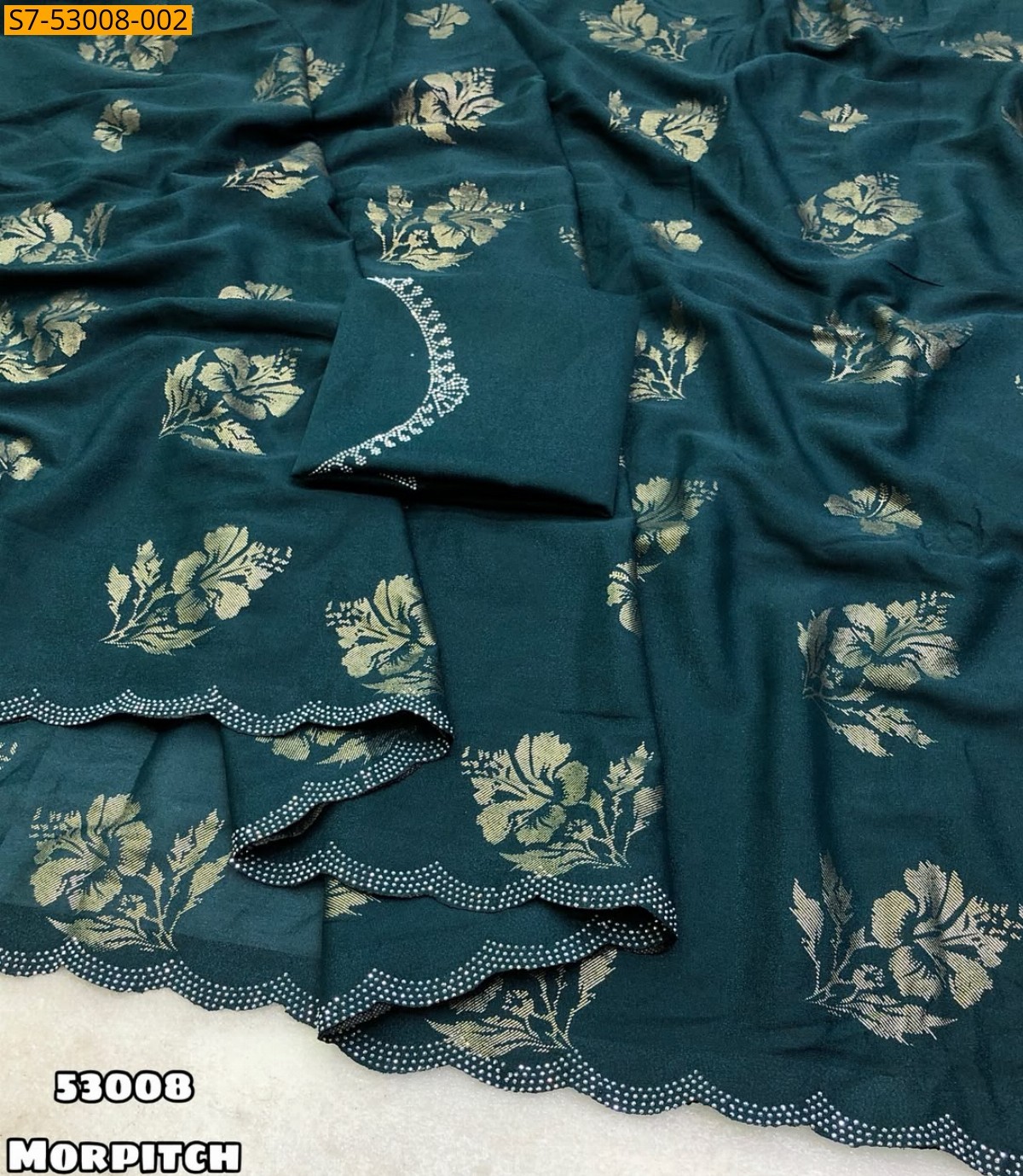 Morpitch Fancy Star Georgette Sarees