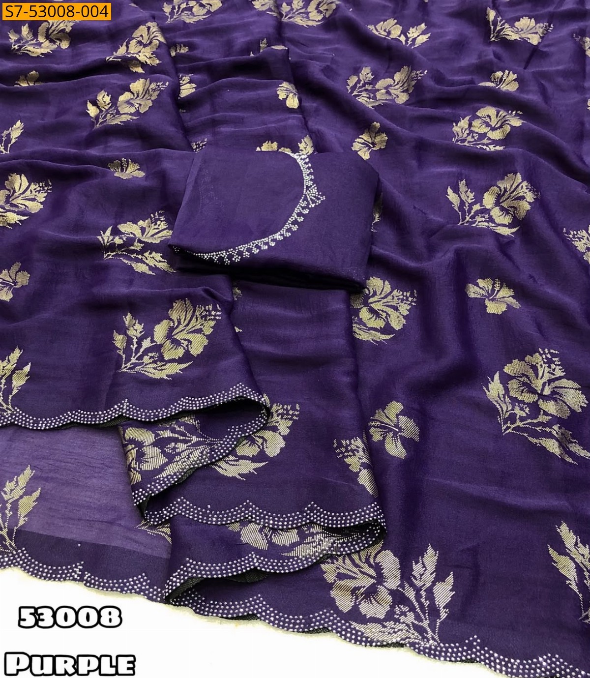 Purple Fancy Star Georgette Sarees