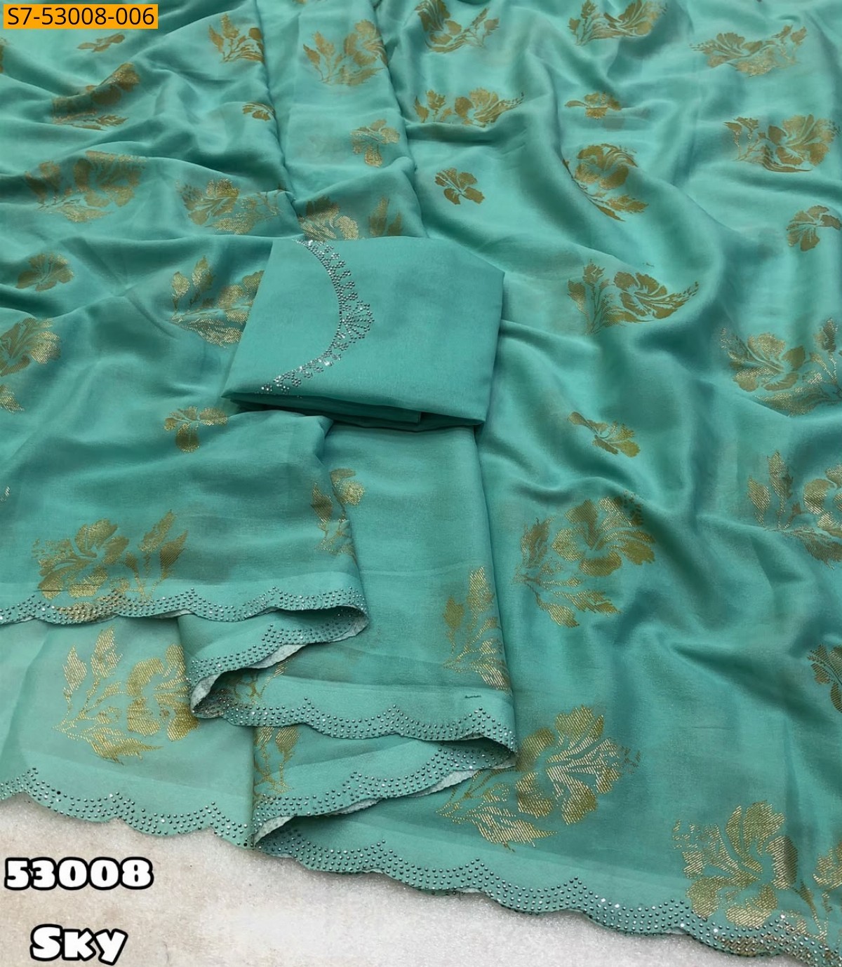Sky Fancy Star Georgette Sarees