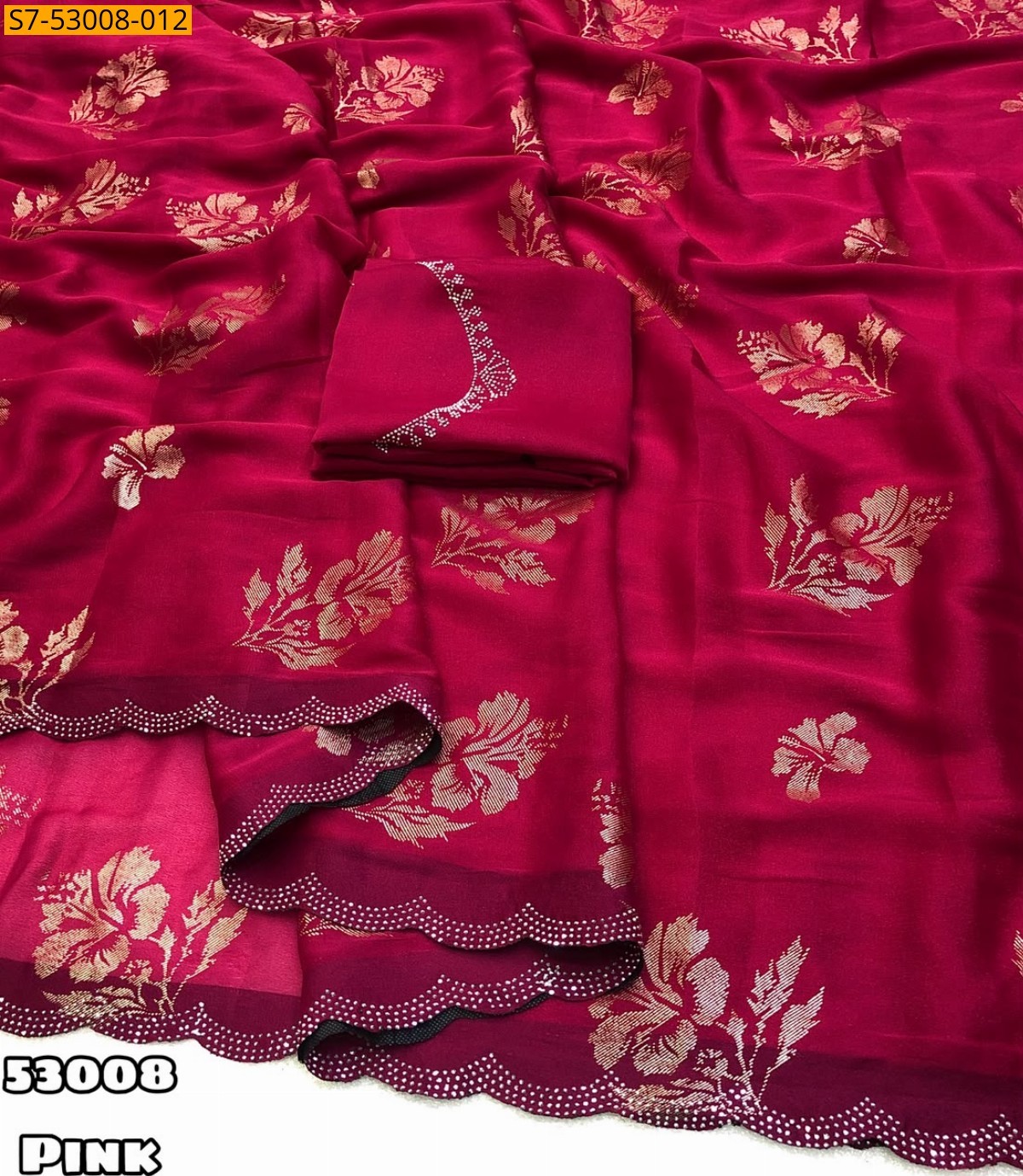 Pink Fancy Star Georgette Sarees