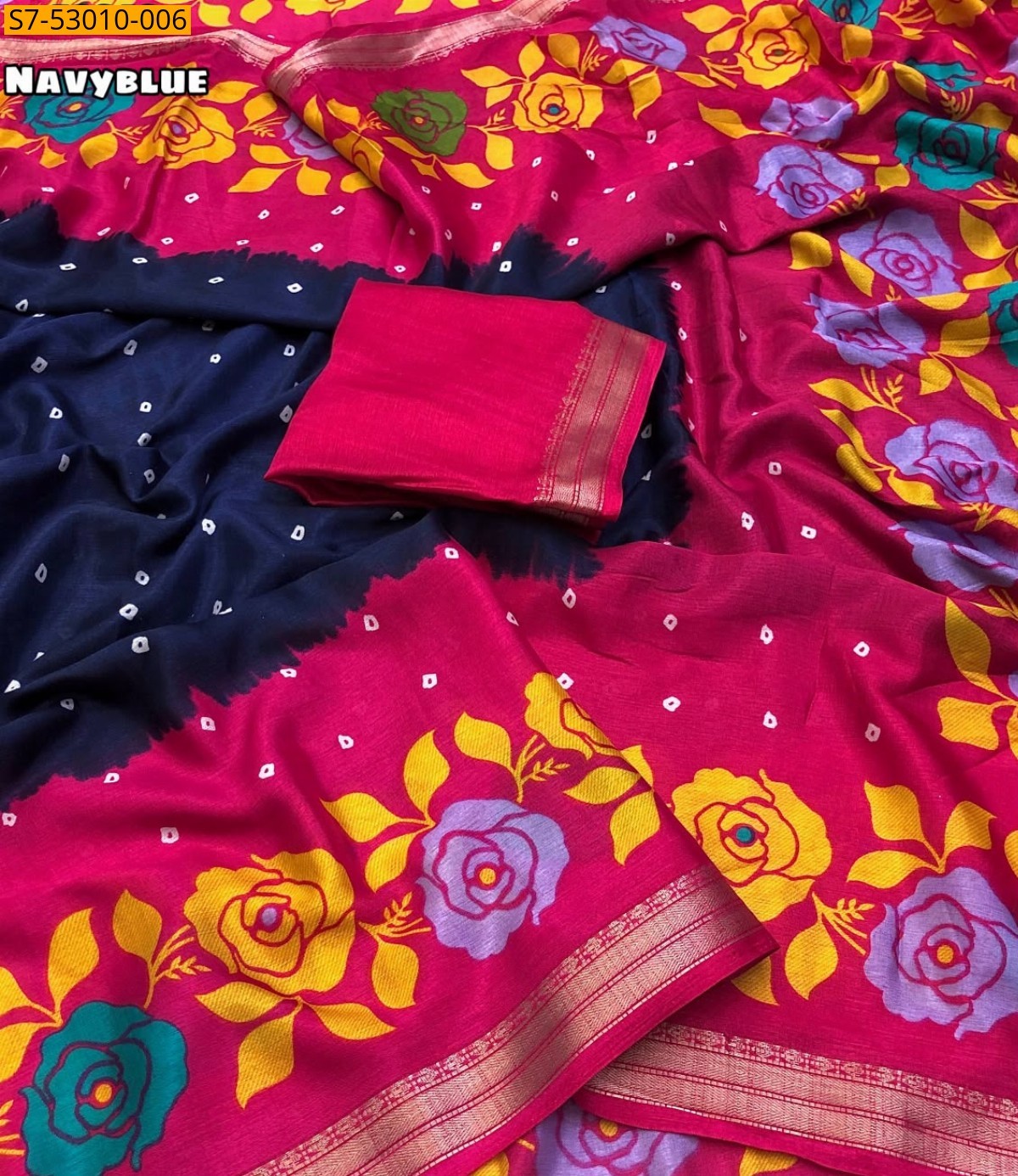 Navy Blue Fancy Soft Dola Silk Saree