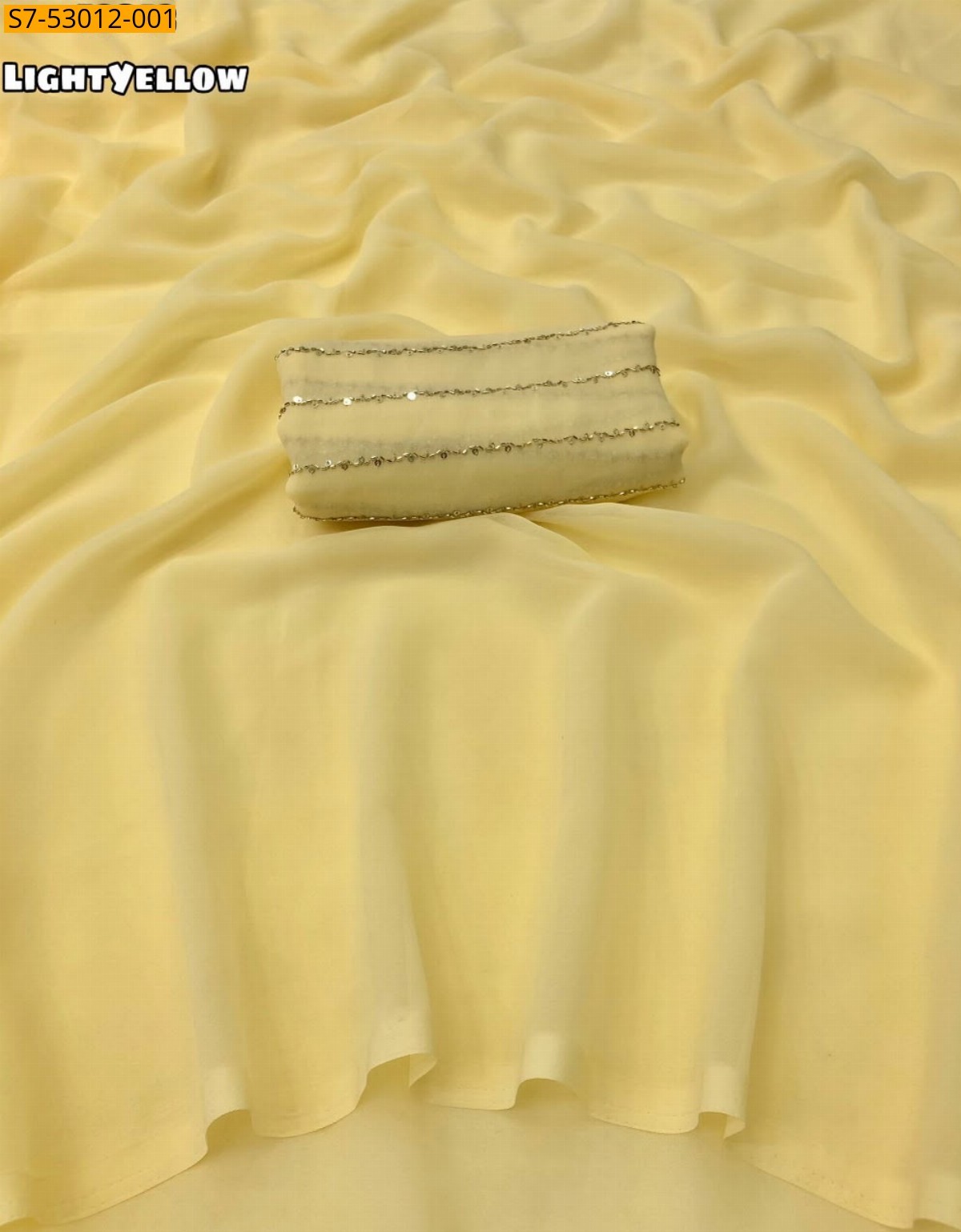 Light yellow Fancy Faux Georgette Plain Saree