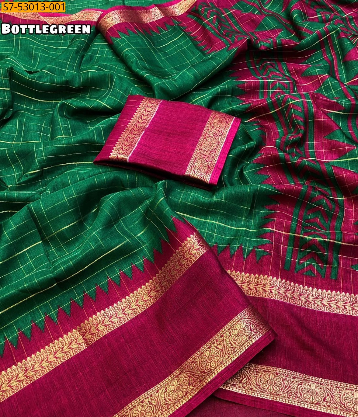 Bottle Green Fancy Dola Silk Saree 