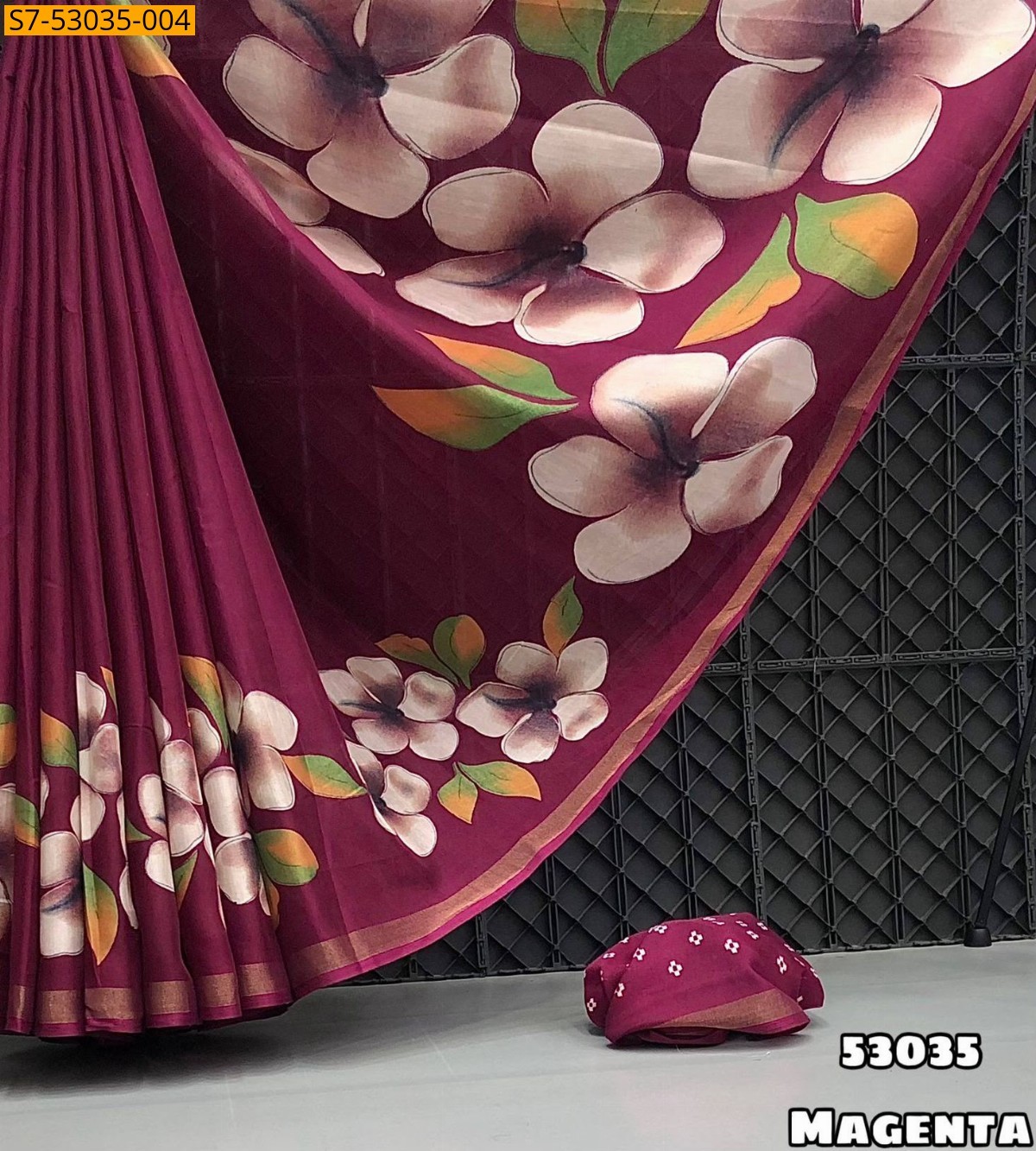 Magenta Fancy Soft Mul Cotton Saree