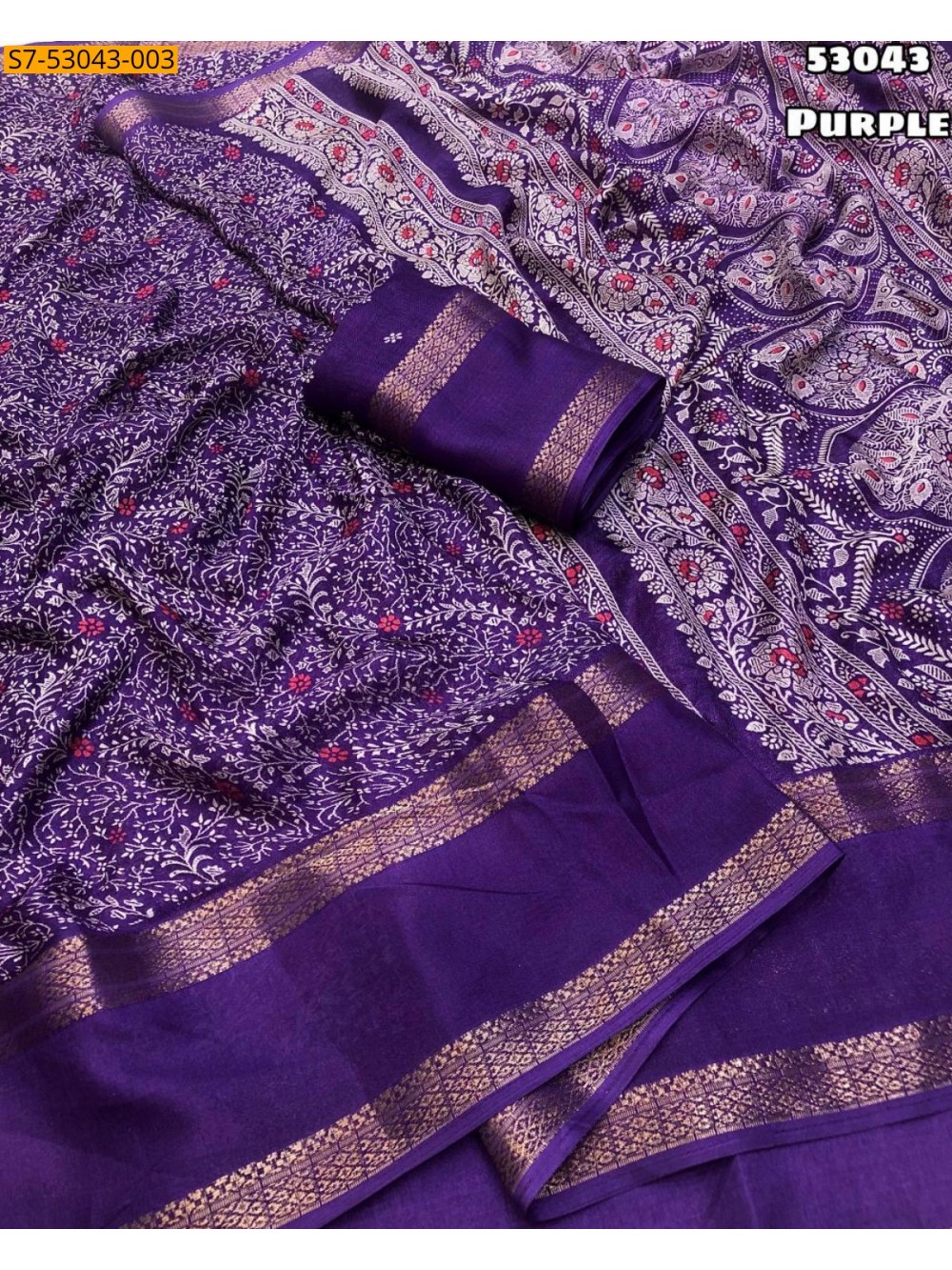 Fancy Dull Moss Chiffon Saree